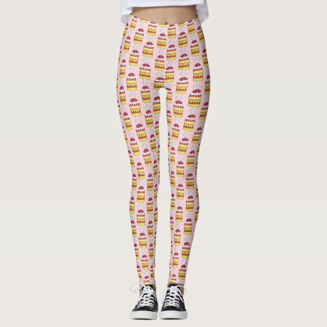 Leggings Anglais Trifle Fruit Custsert Cuisine britannique (Devant)