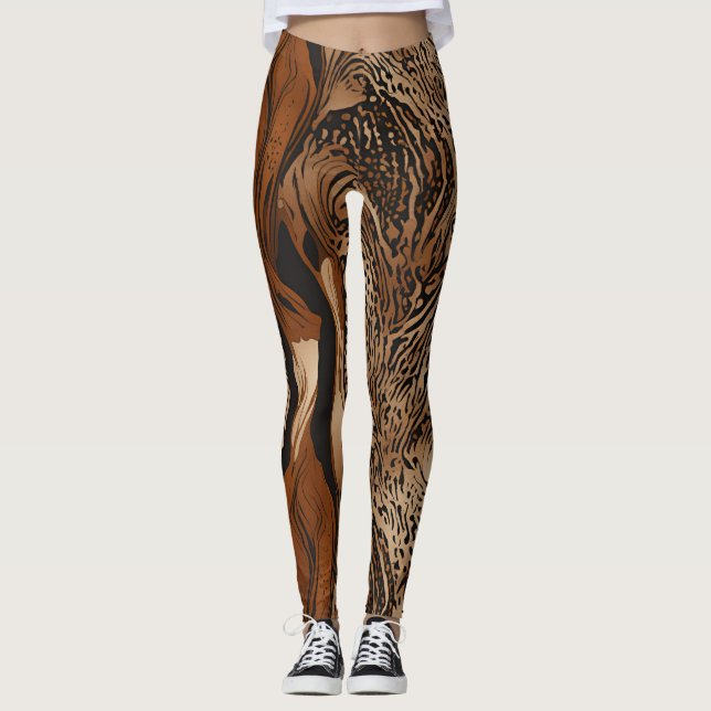 Leggings Animal Abstrait Motif Design 4 (Devant)