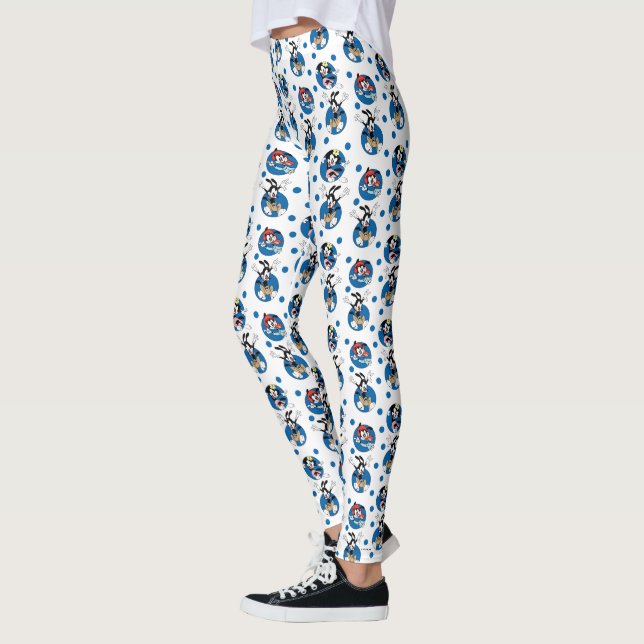 Leggings Animaniacs | Yakko, Wakko, & Motif du cercle de po (Gauche)