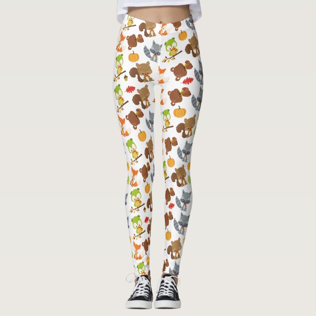 Leggings Animaux de forêt, Animaux de forêt, Animaux d'auto (Devant)