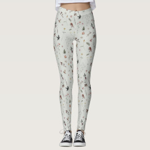 Leggings Animaux de la forêt, Fruits de la forêt, Fleurs su