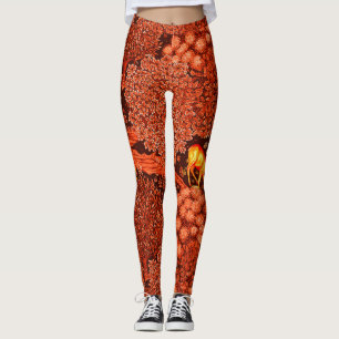 Leggings ANIMAUX FORESTIERS, DEERS PAR UN BROOK Red Yellow 