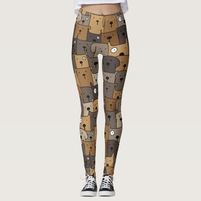 Leggings Animaux motifs adorables Chiens Adulte (Devant)
