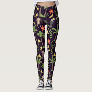 Leggings Animaux tropicaux singes motifs sans soudure & mac