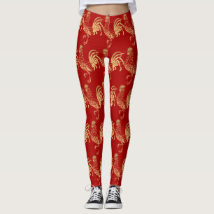 Leggings Année des coqs d'or 2017 Légendes rouges