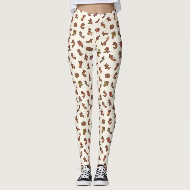 Leggings Anniversaire de Dachshund (Devant)
