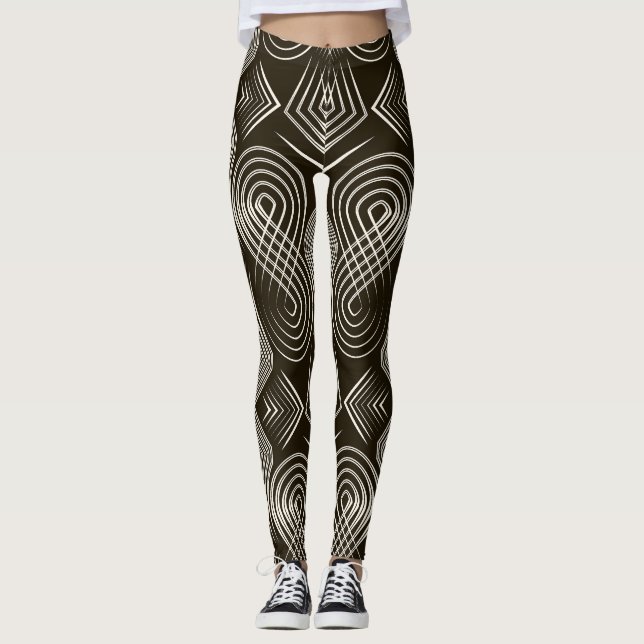 Leggings Antique Art Déco Ornement sans Seamless (Devant)