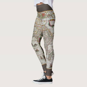 Leggings Antique carte de l'Afrique du Vieux Monde par Blae