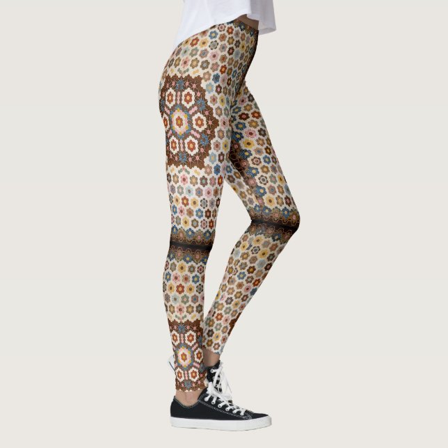 Leggings Antique Motif de courtepointe en peigne de miel -  (Droite)
