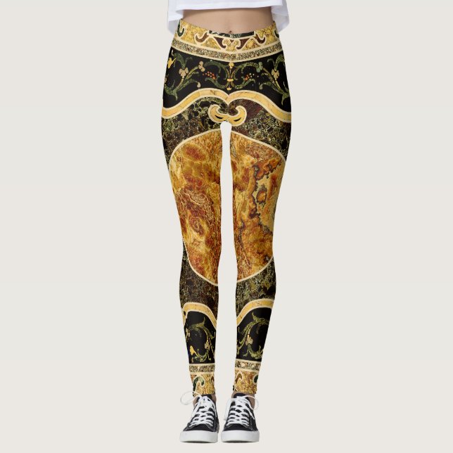 Leggings Antique Ornementale Italien Motif en pierre (Devant)