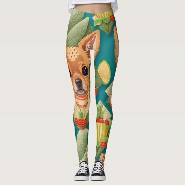 Leggings Appenzeller Chien Mosaïque Coloré Motif personnali (Devant)