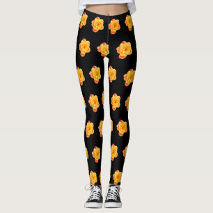 Leggings Apricot rose et noir