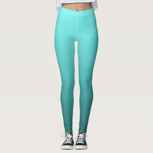 Leggings Aqua Bleu Sarcelle Turquoise Dégradé Dip Dye