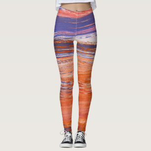 Leggings Aquarelle Abstraite : Bleu orange