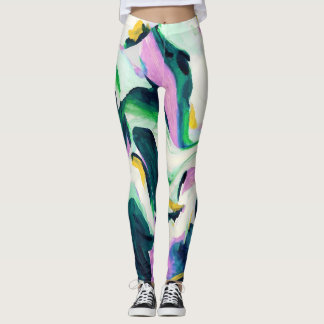 Leggings Aquarelle abstraite, colorée et transparente motif
