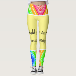 Leggings Aquarelle arc-en-ciel ajouter un nom texte personn