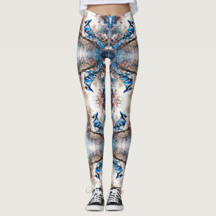 Leggings Aquarelle bleu Jay Cherry Blossoms