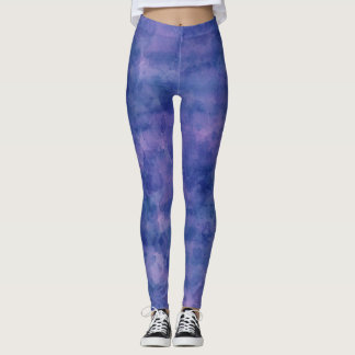 Leggings Aquarelle bleu violet rose