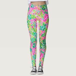 Leggings Aquarelle botanique rose rose élégant