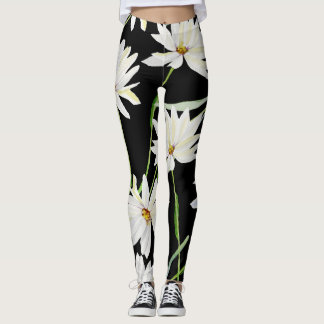Leggings Aquarelle Chamomile : Impression botanique