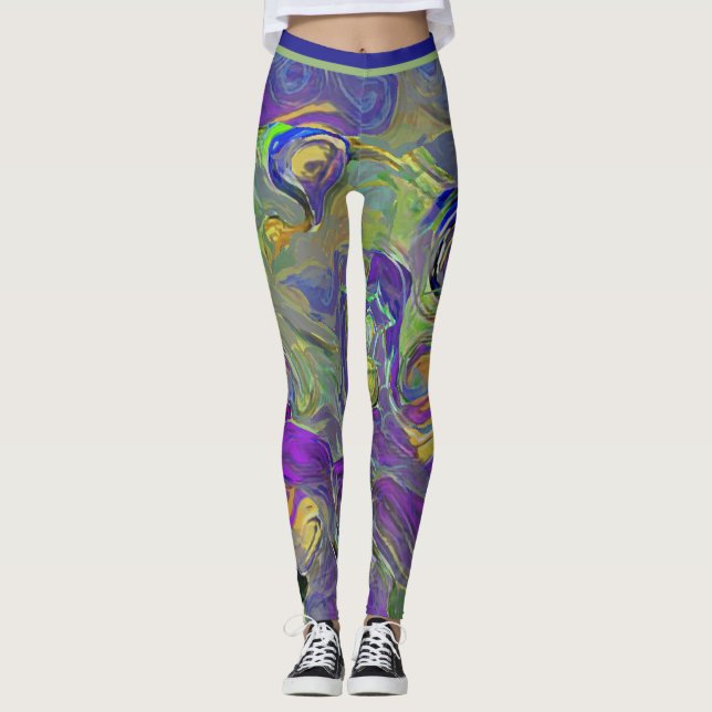 Leggings Aquarelle colorée Abstrait Artsy Motif (Devant)