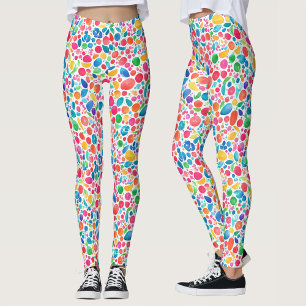 Leggings Aquarelle colorée abstraite arc-en-ciel pois