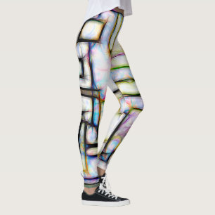 Leggings Aquarelle colorée Abstraite géométrique moderne