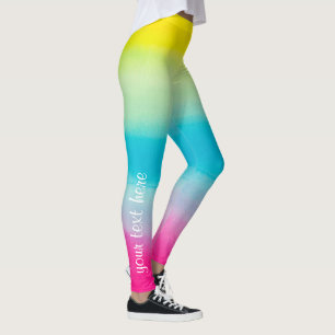 Leggings Aquarelle colorée fraîche d'Ombre votre texte fa