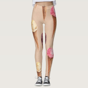 Leggings Aquarelle de crème glacée Illustration transparent