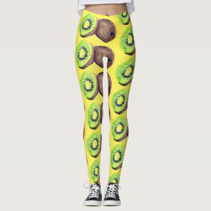 Leggings Aquarelle de fruit Kiwi Alimentation Jaune Motif t
