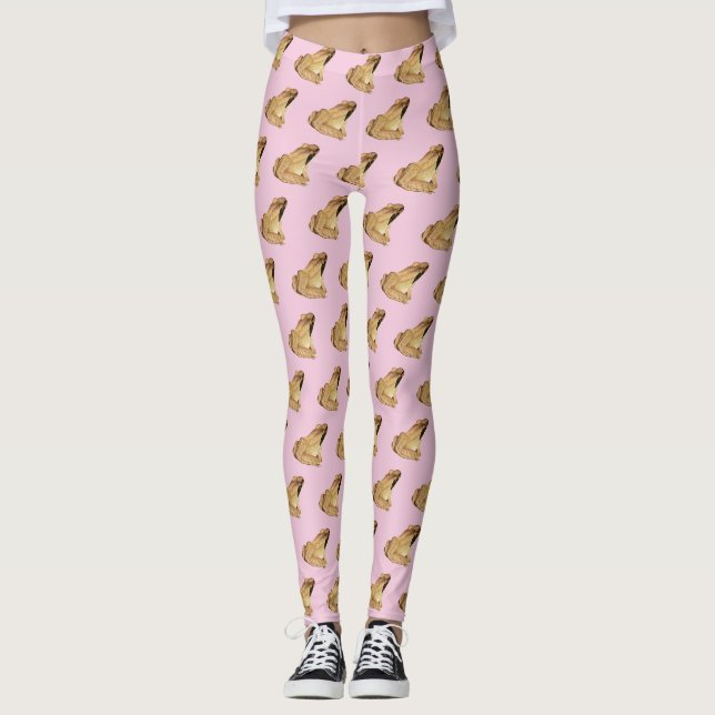 Leggings Aquarelle de grenouille à bois (Devant)