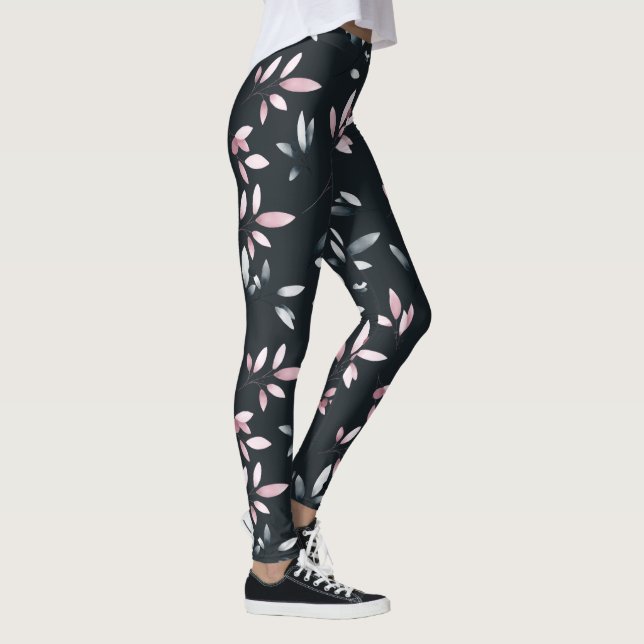 Leggings Aquarelle douce Elégante de la marine rose Design  (Droite)