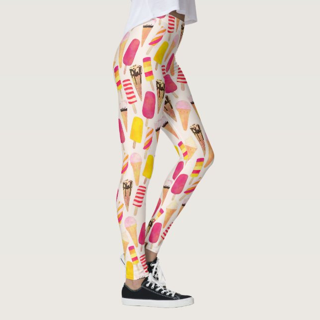 Leggings Aquarelle douce été crème glacée (Droite)