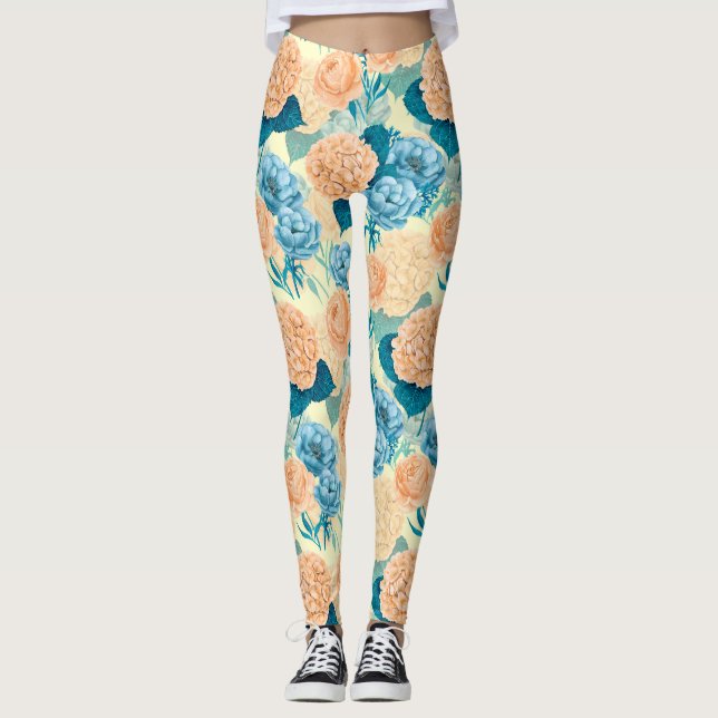 Leggings Aquarelle du jardin de printemps (Devant)