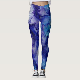 Leggings Aquarelle Encre Swirl Abstraite