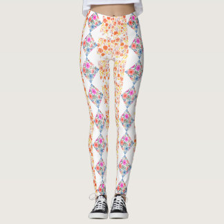 Leggings aquarelle fleur sauvage