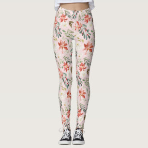 Leggings Aquarelle Fleurs d'hiver Fleurs d'Hiver Fruits cre