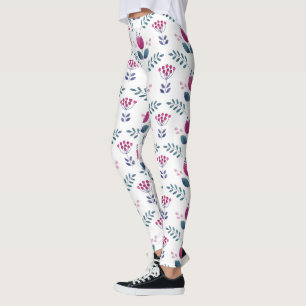 Leggings Aquarelle Floral Design rose