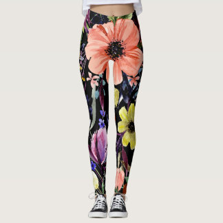 Leggings Aquarelle Floral sans Seamless Garden Motif