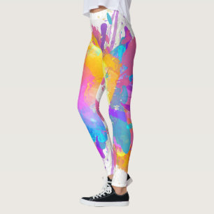 Leggings Aquarelle Huile Peinture Arc-en-ciel couleurs toil