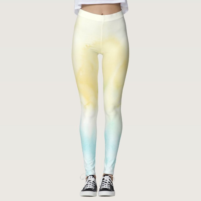 Leggings Aquarelle jaune Aqua (Devant)
