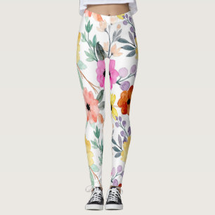 Leggings Aquarelle moderne Florale FleurS botanique