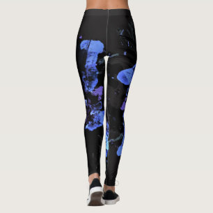 Leggings Aquarelle Peinture à l'huile Mer profonde Bleu toi