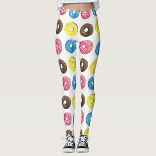 Leggings Aquarelle petits beignets, motif sans soudure.