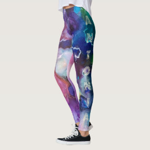 Leggings Aquarelle Rainbow Whimsable Nom personnalisable