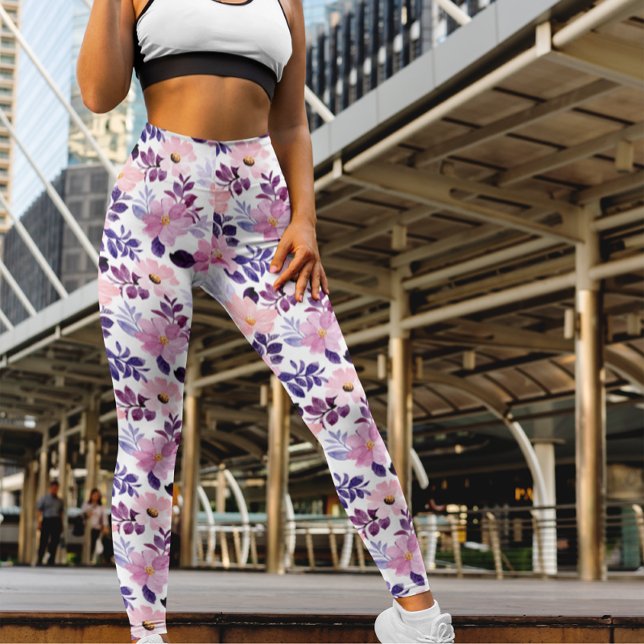 Leggings Aquarelle romantique Roses roses roses Florales Bo (Créateur téléchargé)