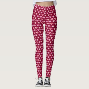 Leggings Aquarelle rose Coeurs Valentines Motif