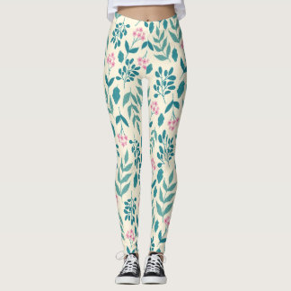 Leggings aquarelle rose fleurs motif cool cadeau femme