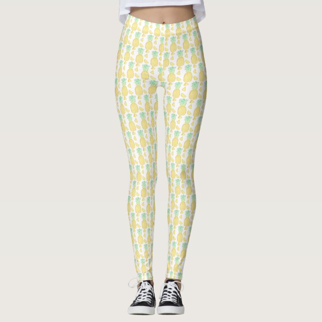 Leggings Aquarelle tropicale ananas (Devant)