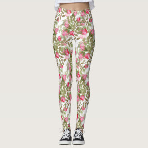 Leggings Aquarelle vintage roses roses roses roses roses ro